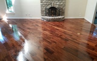Hardwood flooring refinish with dark stain